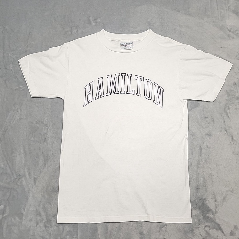 VTG Velva Sheen Shirt Men Medium White Hamilton College Collegiate Made‎ In USA